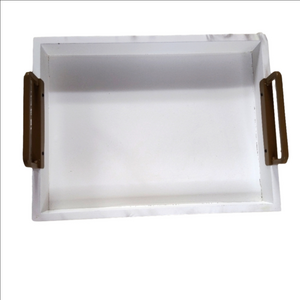 Made For Retail White Wooden Serving Tray Medium